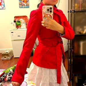 H&M Red Double Breast Casual Office Jacket - Size 4 US / 34 EU